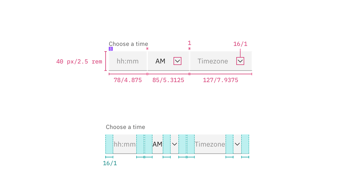 Structure for a time picker